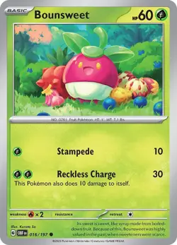 Bounsweet 016/197 | Obsidian Flames | Common Non Holo | NM Pokemon Card - Image 1