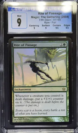 RITE OF PASSAGE Fifth Dawn Foil Rare CGC 9 Q++ MTG [Nostalgium] - Image 1