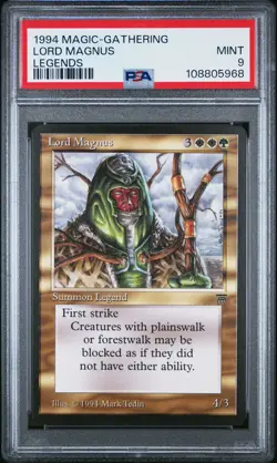 LORD MAGNUS Legends U PSA 9 MTG EDH [Nostalgium] - Image 1