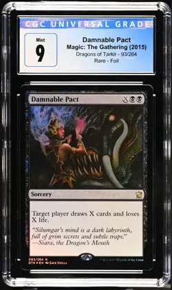 DAMNABLE PACT Dragons of Tarkir Foil Rare CGC 9 MTG [Nostalgium] - Image 1