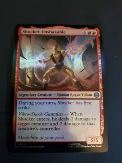 NM Foil Shocker, Unshakable, MTG, Marvel's Spider-Man, Magic the Gathering, 89 - Image 1