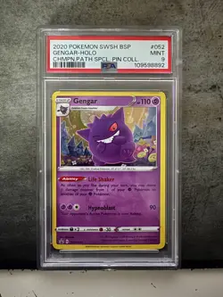 GENGAR #SWSH052 PSA 9 MINT #109598892 POKEMON CHAMPION'S PATH SPECIAL PIN COLL. - Image 1
