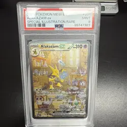 2023 POKEMON MEW EN-151 SPECIAL ILLUSTRATION RARE #201 ALAKAZAM EX PSA 9 - Image 1
