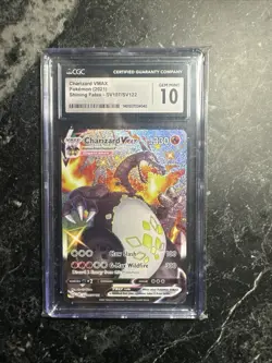 Pokemon Charizard VMAX Holo Card Shining Fates SV107 SV122 CGC 10 Gem Mint - Image 1
