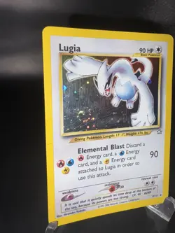 Pokemon TCG Lugia Neo Genesis Holo Rare Card 9/111 Unlimited Edition Damaged - Image 2