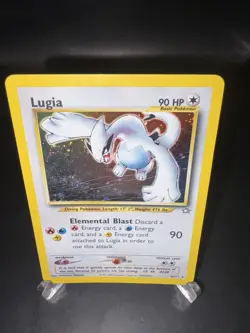 Pokemon TCG Lugia Neo Genesis Holo Rare Card 9/111 Unlimited Edition Damaged - Image 4