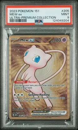 PSA 9 2023 Pokemon 151 Ultra-Premium Collection #205 Mew Ex Metal Card - Image 1