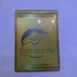 Poke Ball SWSH146 Gold Promo Card Pokemon Celebrations Ultra Premium Collection - Image 1