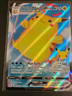 Surfing, Flying, V & Vmax, Full art Pikachu Card Set Pokemon TCG Celebrations NM - Image 3