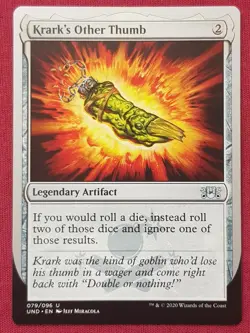 Magic The Gathering UNSANCTIONED KRARK'S OTHER THUMB artifact card MTG - Image 1