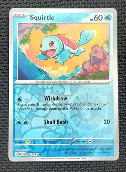 Squirtle #007/165 Scarlet Violet 151 Pokemon Reverse Holo Card NM - Image 1
