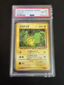 PSA 10 Pokemon Card PIKACHU 1998 Series 1 Vending Japanese Damaged Case - Image 1