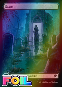 x1 Swamp FDN Foundations MTG 286 FOIL FULL ART BASIC LAND M/NM 1x - Image 1
