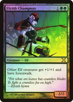 10th Edition MTG Foil Elvish Champion Magic - Image 1