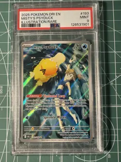 Misty’s Psyduck Illustration Rare 2025 Pokemon Dri En #193 PSA 9 - Image 1
