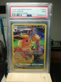 2022 POKEMON SWORD & SHIELD BRILLIANT STARS #TG01/TG30 FULL ART/FLAREON PSA 9 - Image 1