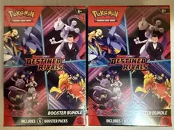 2x Pokemon SCARLET VIOLET DESTINED RIVALS Booster Bundle NEW 12 total bstrs - Image 1