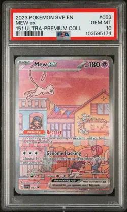 2023 POKEMON SVP EN-SV BLACK STAR PROMO 151 ULTRA-PREM COLL #053 MEW EX PSA 10 - Image 1