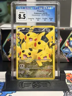 CGC 8.5 Pikachu (RC29/RC32) 2016 Generations: Radiant Collection Pokemon NM!! - Image 1