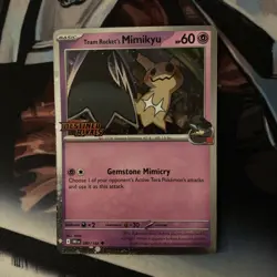 Team Rocket's Mimikyu Pre Release STAMPED Promo Destined Rivals Pokemon - Image 1