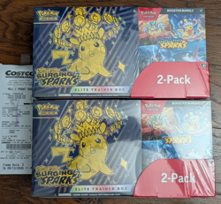 Pokemon Surging Sparks Elite 2 ETBs + 2 Booster Bundles TCG - Costco Pack - Image 1