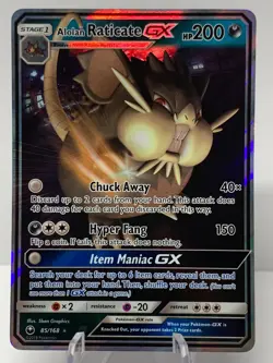 Pokemon Alolan Raticaate GX 85/168 Celestial Storm Sun & Moon ULTRA RARE - Image 2