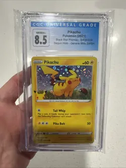 POKEMON CGC 8.5 MINT+ 2020 BLACK STAR PROMO PIKACHU SWSH039 HOLO - Image 1