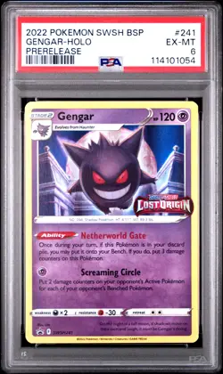 2022 Pokemon SWSH Black Star Promo Gengar #241 Prerelease PSA 6 - Image 1