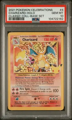 2021 POKEMON CELEBRATIONS CLASSIC COLLECTION #4 CHARIZARD-HOLO PSA 10 - Image 1