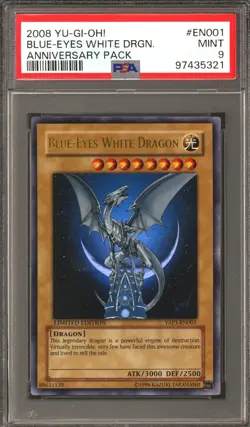 Yu-Gi-Oh Anniversary Pack Blue-Eyes White Dragon YAP1-EN001 PSA 9 - Image 1