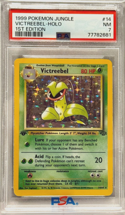 1999 POKEMON JUNGLE #14 VICTREEBEL 1ST EDITION HOLO PSA 7 NM CARD - Image 1