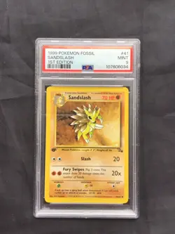 Pokemon Cards: Fossil 1st Edition Uncommon: Sandslash 41/62 PSA 9 - Image 1