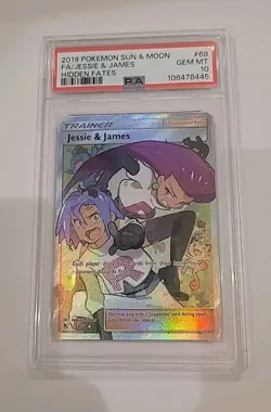 Jesse And James Full Art Trainer Card 68/68 Hidden Fates PSA 10 GEM MINT 10 - Image 1