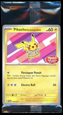 Pikachu Batik 190/SV-P Indonesia Journey Promo Indonesian Pokemon Card SEALED - Image 1
