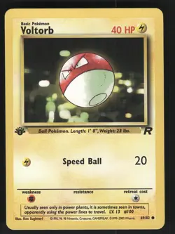 Voltorb 69/82 1st Edition Team Rocket Common Pokemon Card - Image 1