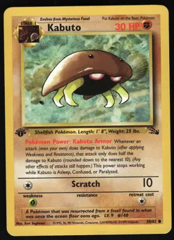 Kabuto 50/62 1st Edition Fossil Common Pokemon Card - Image 4