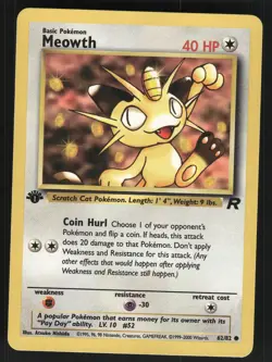 Meowth 62/82 1st Edition Team Rocket Common Pokemon Card - Image 4
