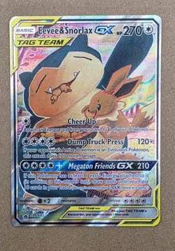 Pokemon Eevee and Snorlax GX Tag Team Promo Card SM169 Near Mint Ungraded - Image 1
