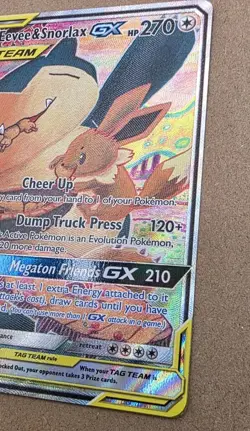 Pokemon Eevee and Snorlax GX Tag Team Promo Card SM169 Near Mint Ungraded - Image 2