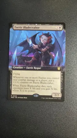 Faerie Bladecrafter (Extended Art) Commander: Wilds of Eldraine Regular - Image 1