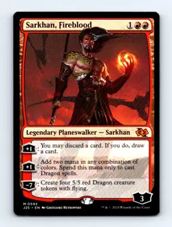 #593 2024 Foundations Jumpstart J25 - Sarkhan, Fireblood Mythic - Image 1
