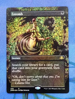 1x FOIL BORDERLESS ALTERNATE ART Entomb, NM, DMR, Magic: the Gathering, MtG - Image 1