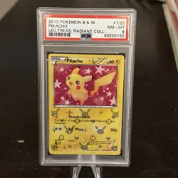 POKEMON 2013 B & W Legendary Treasures Radiant Coll PIKACHU #7/25 PSA 8 RARE - Image 1