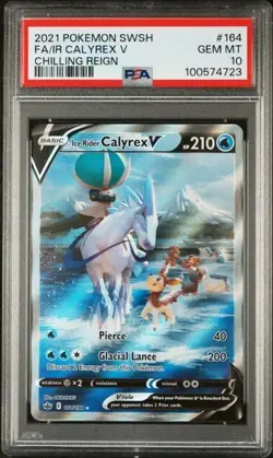 PSA 10 Ice Rider Calyrex V 164/198 Pokemon Chilling Reign Alternate Art - Image 1
