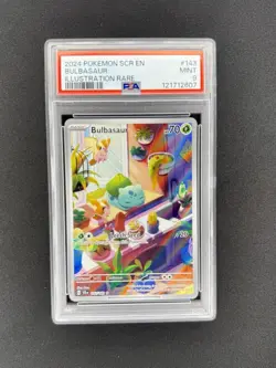2024 Stellar Crown Illustration Rare Bulbasaur #143/142 English PSA 9 Mint - Image 1