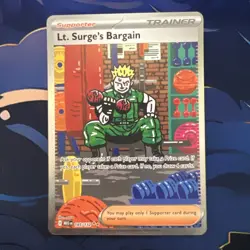 Pokemon TCG Mega Evolution Lt. Surge's Bargain SIR Special Illustration Rare 185 - Image 2