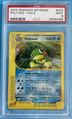 🦄 PSA 9 - 2003 Pokemon Skyridge Politoed Holo Rare - H23/H32 MINT 📈Super CLEAN - Image 1