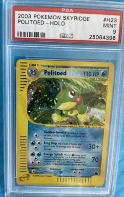 🦄 PSA 9 - 2003 Pokemon Skyridge Politoed Holo Rare - H23/H32 MINT 📈Super CLEAN - Image 4