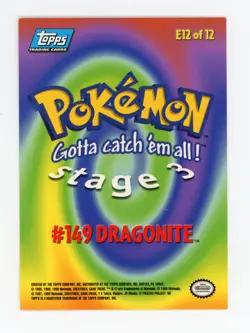 Dragonite #149 (E12 of 12) Blue Label - 1999 Pokemon Topps Stage 3 LP - Image 2
