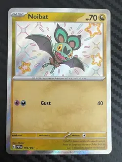 Pokemon TCG Noibat 194/091 Scarlet & Violet Paldean Fates Shiny Rare Holo NM - Image 1